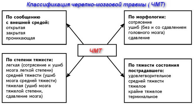 Черепно-мозговая травма: симптомы, классификация, первая помощь 