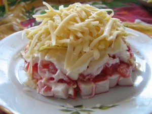 Диетический салат с крабовыми палочками: рецепты 